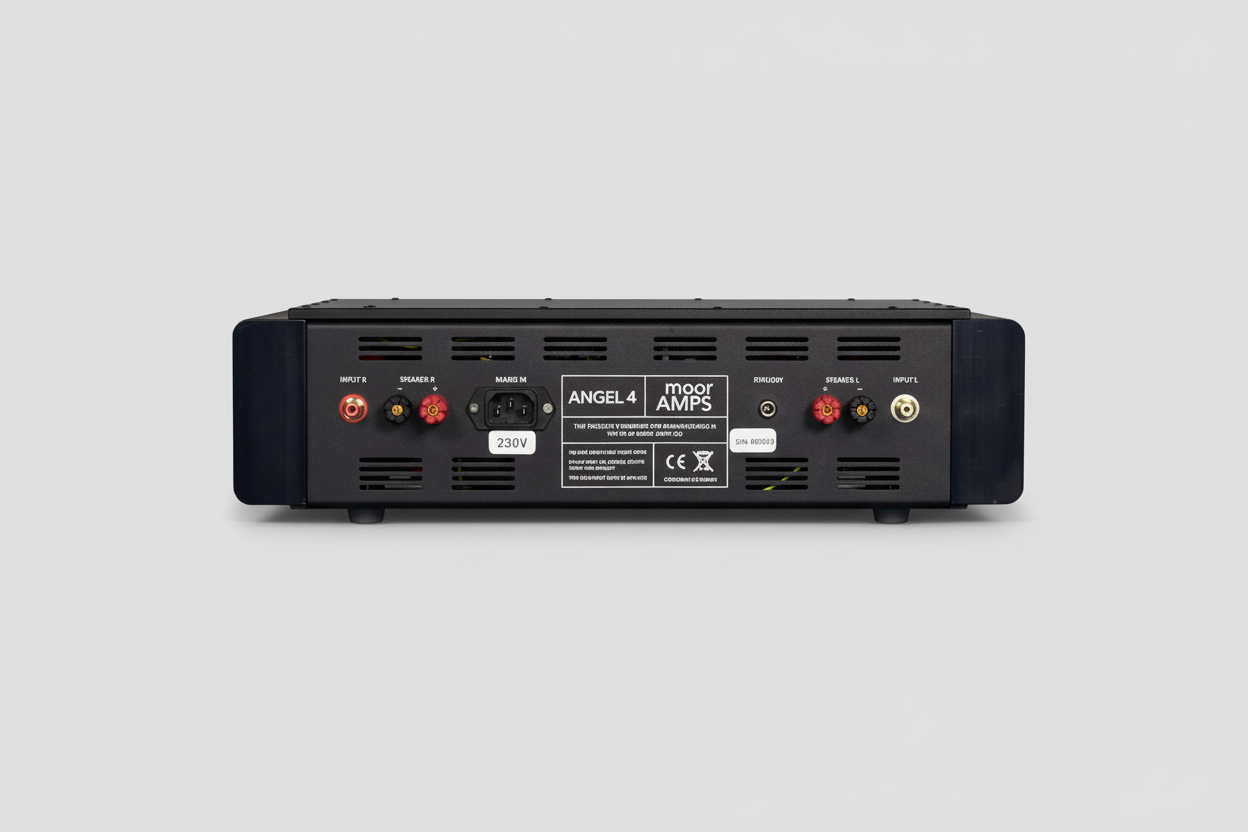 Amplifier back panel with light grey background